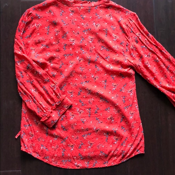 Modcloth | Swiss Dot Floral Ruffle Blouse - Picture 2 of 5